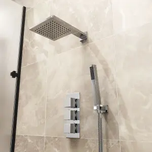 Cameo 3 Dial 2 Way Square Set - Shower Head & Handset