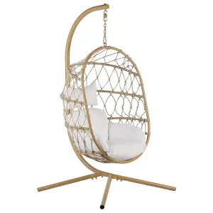 Hanging Chair with Stand ADRIA Fabric Beige