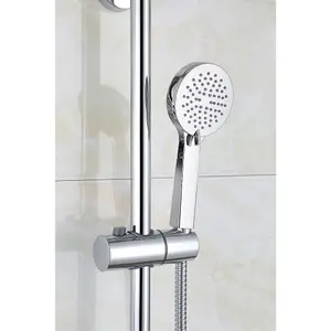 Nes Home Premier Exposed Led Round Thermostatic Mixer Shower Valve Tap Chrome Bathroom