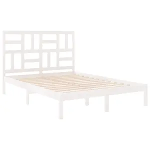 Berkfield Bed Frame White Solid Wood 120x200 cm