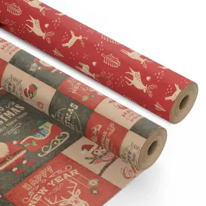 Kraft & Co 2 Pack Christmas Wrapping Paper Roll (Polar Express)