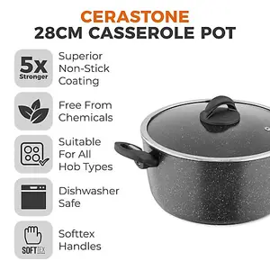 Cerastone 28cm Casserole Graphite