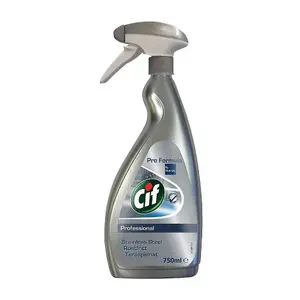 Cif Professional Stainless Steel and Glass Cleaner 750 mL (Pack of 12)