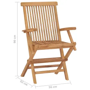 Berkfield Folding Garden Chairs 4 pcs Solid Teak Wood