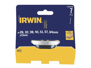 IRWIN 7-Piece Holesaw Set for Wood and Plasterboard - Precision Cutting Tool