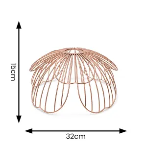 ValueLights Pink Metal Flower Easy Fit Ceiling Pendant Light Shade