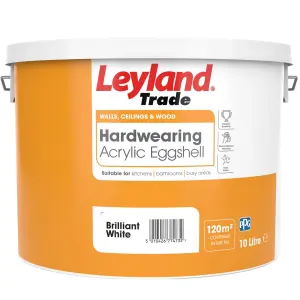 Leyland Acrylic Eggshell 10L Brilliant White