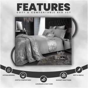 Tomaszewski Polyester Solid Colour Duvet Cover with Pillowcases Grey / Single Duvet Cover + 1 Standard Pillowcase