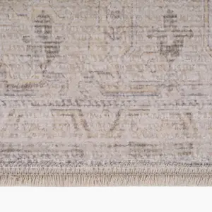 Pale Beige Boho Traditional Style Distressed Living Area Rug 160x230cm