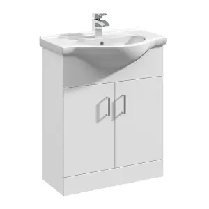 Dezine Velvare 650mm Gloss White Vanity Unit