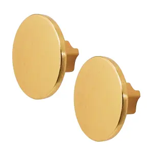 DecorAndDecor - VESTA Gold Round Cabinet Knob Drawer Cupboard Kitchen Pull Handles - Pair