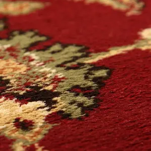 Persian Easy to Clean Bordered Floral Red Traditional Rug for Dining Room-120cm X 170cm