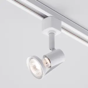 Litecraft Harlem White 6 Head 3m Long L Shape Kitchen Ceiling Light with LED Bulbs