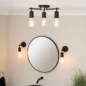 Harbour Studio Kyron Matt Black Bathroom Wired Wall light