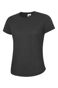 Uneek - Unisex Ultra Cool T Shirt - 100% Polyester Textured Breathable Fabric with Wic - Black - Size M