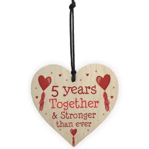 5th Anniversary Gift Wood Heart Perfect Gift For Husband And Wife Him Her Keepsake