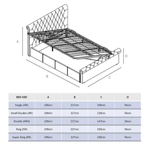 Aspire Chesterfield Ottoman Bed Grey, Size Single