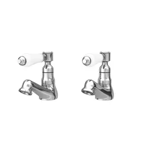 Nes Home Imperior Traditional Bathroom Hot & Cold Twin Basin Taps