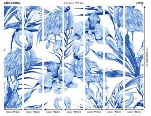 Origin Murals Paradise Blue Flamingo Matt Smooth Paste the Wall Mural 350cm wide x 280cm high