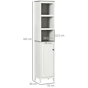 kleankin Bathroom Storage Cabinet w/ Door Cupboard and Adjustable Shelf, White