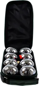 Set Of 8 Steel Boules French Boules Game Set With 29mm Wooden Jack And Measuring Device In Carry Case