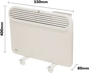 1000W Floor or Wall Mounted Electric Panel Heater - Slimline Silent Energy Efficient Home, Office or Conservatory Radiator