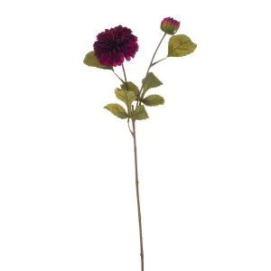 Hill Interiors Dahlia Deep Purple Stem Faux Plant