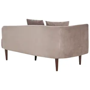 Left Hand Velvet Chaise Lounge Taupe CHAUMONT