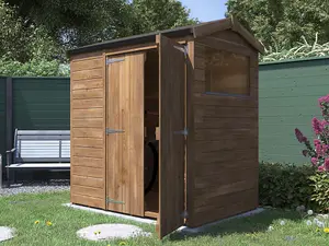 Dunster House Garden Shed 1.8 m x 1.2m Wooden Outdoor Storage Overlord Apex Roof No Window