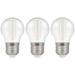 Crompton Lamps LED Golfball 4.5W E27 Harlequin IP65 White Translucent (3 Pack)