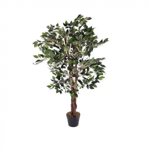 Oypla Artificial Ficus Tree Plant 120cm Indoor Outdoor Garden Decoration