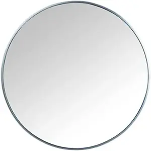 Silver Round Aluminium Frame Wall Mounted Mirror Bathroom Living Room Bedroom Home Décor