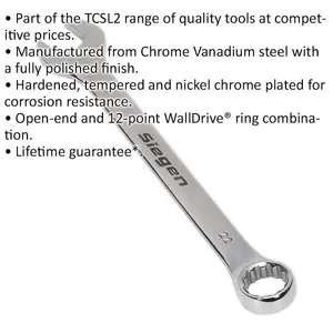 Durable 22mm Hardened Steel Combination Spanner - Chrome Vanadium Finish