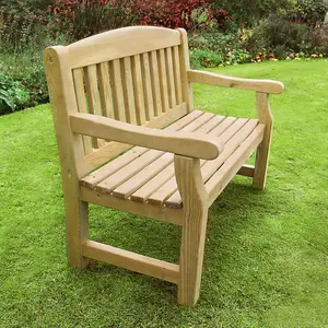 Zest Emily Wooden 2 Seater Bench Garden Patio Park Pub Chair Seat 4ft & Cover