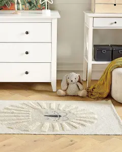 Cotton Kids Rug Lion Print 80 x 150 cm Beige BALARI