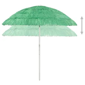 Berkfield Hawaii Beach Umbrella Green 240 cm