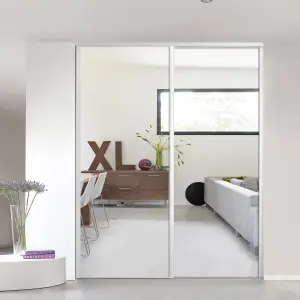 Form Valla Single panel Mirrored Sliding wardrobe door, (H) 2500mm x (W) 772mm