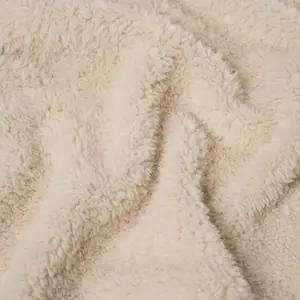 Brentfords Teddy Fleece Blanket Large Throw Over Bed, Natural - 200 x 240cm