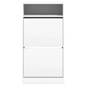 Shoe Cabinet White 60x34x116 cm Engineered Wood