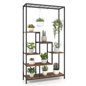 Costway 6-tier Tall Plant Stand 180cm Metal Indoor Corner Plant Shelf Display Rack