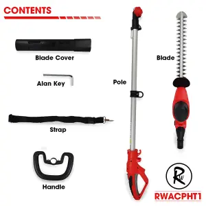 RocwooD Electric Pole Hedge Trimmer 600W 450mm Extension