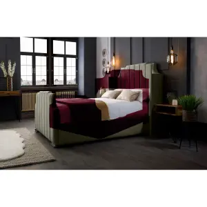 Nelly Plush Velvet Grey Bed Frame