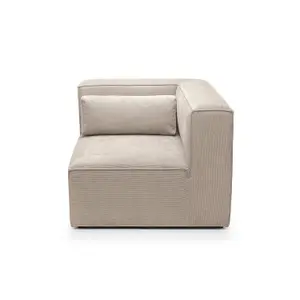 Doris Corner Unit Module in Beige Cord Chenille