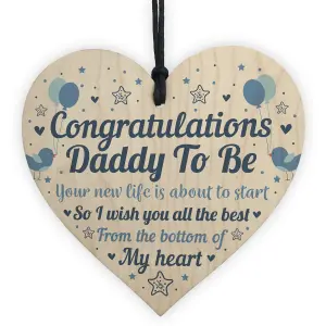 Red Ocean Daddy To Be Gift Wooden Heart Congratulations Gift Baby Shower Gift Friendship Gift