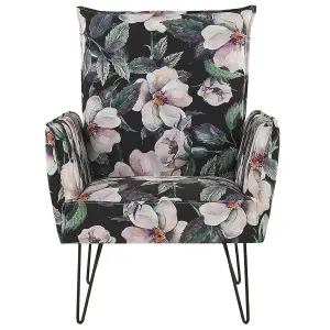 Beliani Modern Armchair RIBE Fabric Black