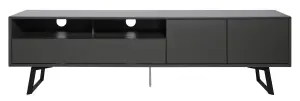 Carbon TV-Stand with 1 Flap & 2 Doors Grey