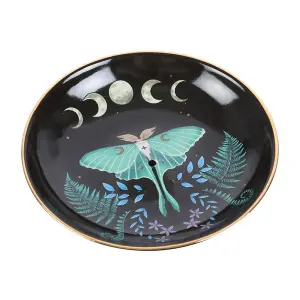 Something Different Ceramic Luna Moth Incense Holder Black/Green (One Size)