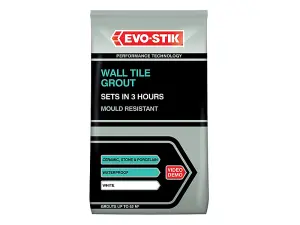 Evo-Stik - Tile A Wall Fast Set Grout for Ceramic Tiles - White - 1.5kg