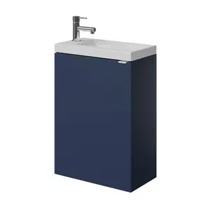 GoodHome Imandra Matt Blue Single Wall-mounted Bathroom Cloakroom unit (H) 550mm (W) 440mm