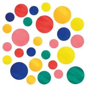 Walplus Watercolour Circles Colourful Rainbow X 4 Kids Sticker PVC Multicoloured, Yellow, Green